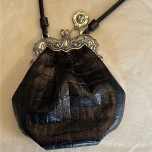 🩷 Vintage Brighton alligator kiss lock bag💚